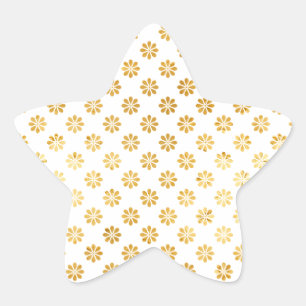 Sticker Étoile Fleurs d'or Chic Glam