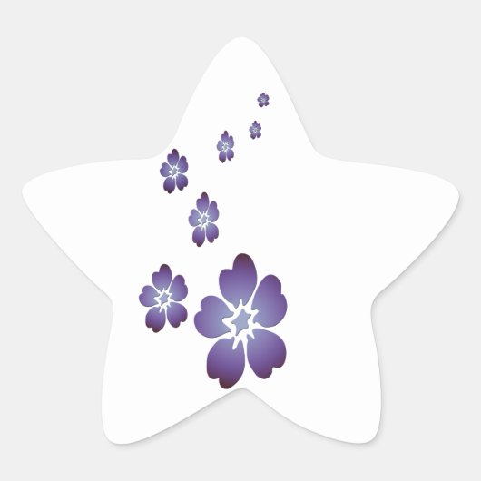 Sticker Étoile Fleurs violettes (Devant)