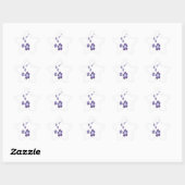Sticker Étoile Fleurs violettes (Feuille)
