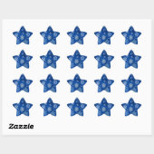 Sticker Étoile Flocons de Noël Bleus et Argent (Feuille)