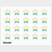 Sticker Étoile Fluer De Lis Blue Swirl Design (Feuille)