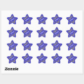 Sticker Étoile Forme d'étoile Joyeux anniversaire (Feuille)