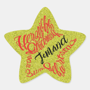 Sticker Étoile Forme d'étoile Tout le meilleur pour l'anniversair