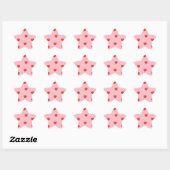 Sticker Étoile Fraises rose (Feuille)