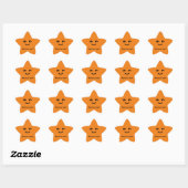 Sticker Étoile Fun Orange Happy Smiling Face Vous êtes une école  (Feuille)