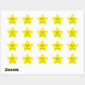 Sticker Étoile Fun Yellow Happy Smiling Face Vous êtes une école  (Feuille)
