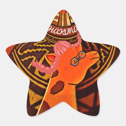 Sticker Étoile Funny Elegant Giraffe Accessoré Style Africain (Devant)