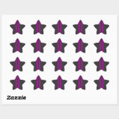 Sticker Étoile Fuschsia Pink Stripes en fibre de carbone (Feuille)