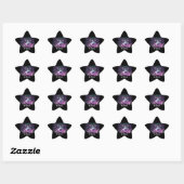 Sticker Étoile Galaxy Chat noir violet vert Aquarelle numérique (Feuille)