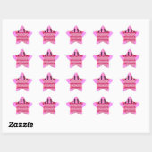 Sticker Étoile Gâteau d'anniversaire floral pour elle / Filles Ar (Feuille)