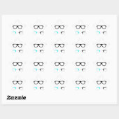 Sticker Étoile geek lunettes bleu geek (Feuille)