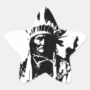 Sticker Étoile Geronimo noir et blanc