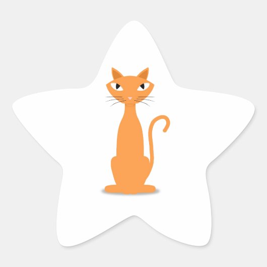 Sticker Étoile Ginger Cat (Devant)