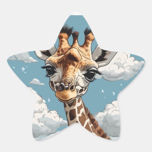 Sticker Étoile giraffe cute (Devant)
