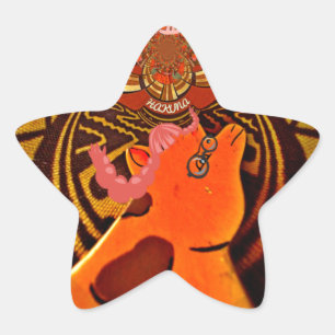 Sticker Étoile Giraffe drôle : Un charme africain kaléidoscopique