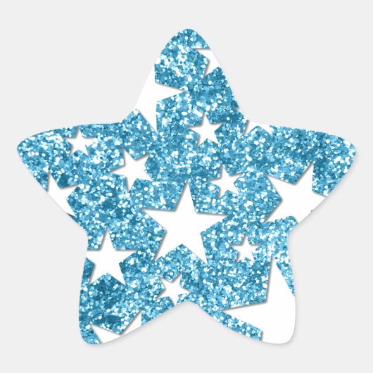 Sticker Étoile Girly Sparkle Faux Parties scintillant Étoiles Ble (Devant)