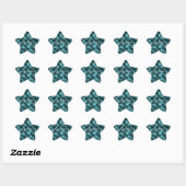 Sticker Étoile Glam Abstrait bleu turquoise (Feuille)