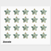 Sticker Étoile Glam Aqua Green Gold Parties scintillant Joy (Feuille)