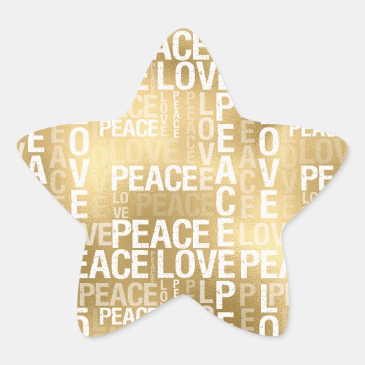 Sticker Étoile Glam Gold Peace Love (Devant)