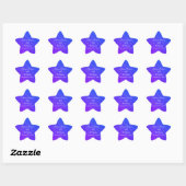 Sticker Étoile Glittery Blue Sparkle 16e anniversaire Nom personn (Feuille)