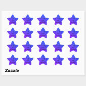 Sticker Étoile Glittery Blue Sparkle 16e anniversaire Nom personn (Feuille)