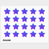 Sticker Étoile Glittery Blue Sparkle Nom personnalisé 16e anniver (Feuille)