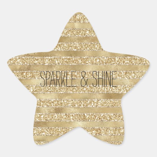 Sticker Étoile Glitzy Gold Glam Parties scintillant raypes (Devant)
