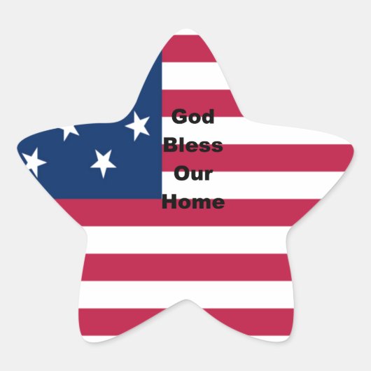 Sticker Étoile God Bless Our Home : USA Flag Swirl Art (Devant)