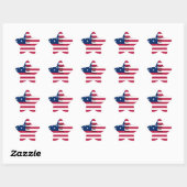 Sticker Étoile God Bless Our Home : USA Flag Swirl Art (Feuille)