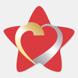 Sticker Étoile Gold et argent Valentine Heart