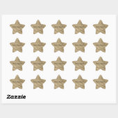 Sticker Étoile Gold Glam Glitzy Parties scintillant Zebra Print (Feuille)