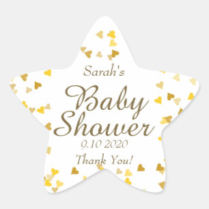 Sticker Étoile Gold Love Hearts Baby shower / Sprinkle / Couples