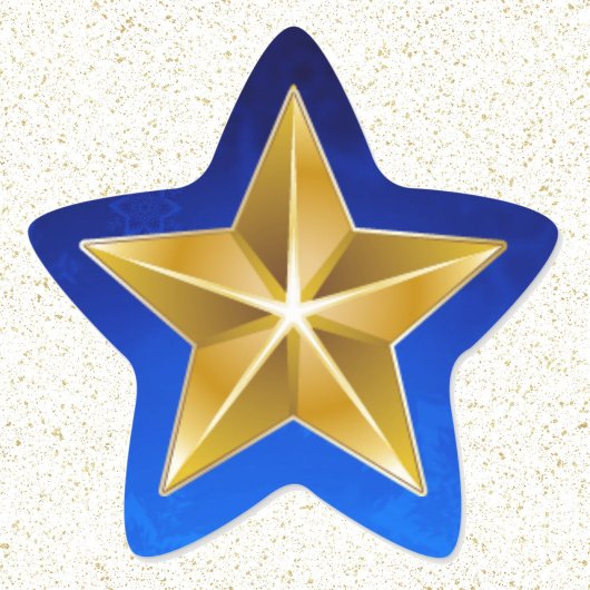 Sticker Étoile Gold Star sur l'enveloppe de carte bleue