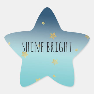 Sticker Étoile Gold Stars Aqua Blue Ombre devis personnalisé