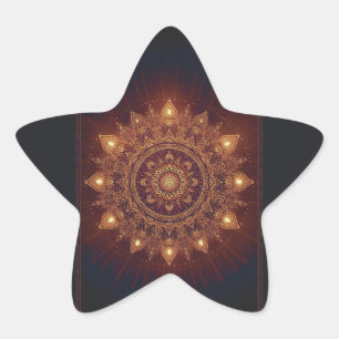 Sticker Étoile Golden Diwali Mandala - Lumière dans et autour
