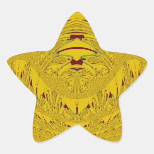 Sticker Étoile Golden Lion Head Art