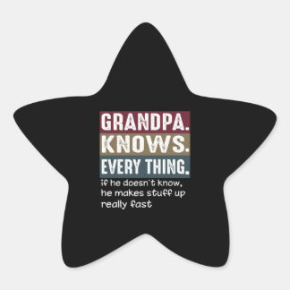 Sticker Étoile Grand-Père Sait Tout Ce Qui Est Vintage Citations 