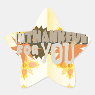 Sticker Étoile Gratitude profonde : "Merci pour vous" avec amour,