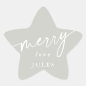 Sticker Étoile Gray Vert+Blanc 'Joyeux' Noël/Fête (Devant)