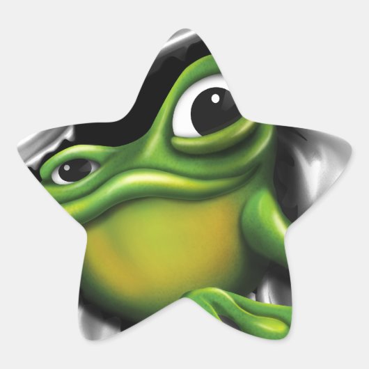 Sticker Étoile Grenouille 3d cool (Devant)