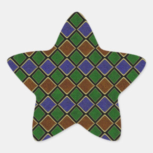 Sticker Étoile Grille Diamant Arlequin : Harmonie Texturée