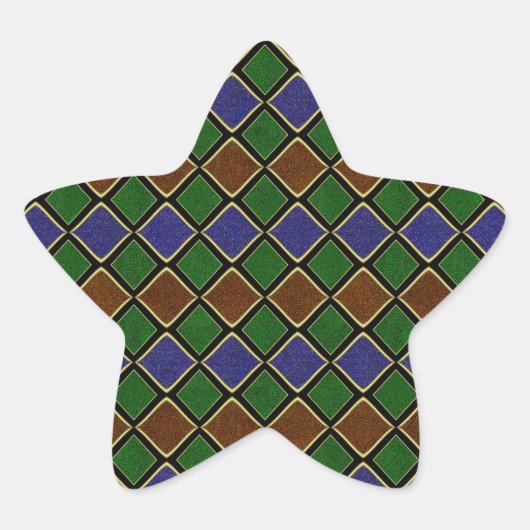 Sticker Étoile Grille Diamant Arlequin : Harmonie Texturée (Devant)