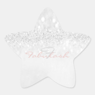 Sticker Étoile Gris scintillant d'étoile de rose de parties