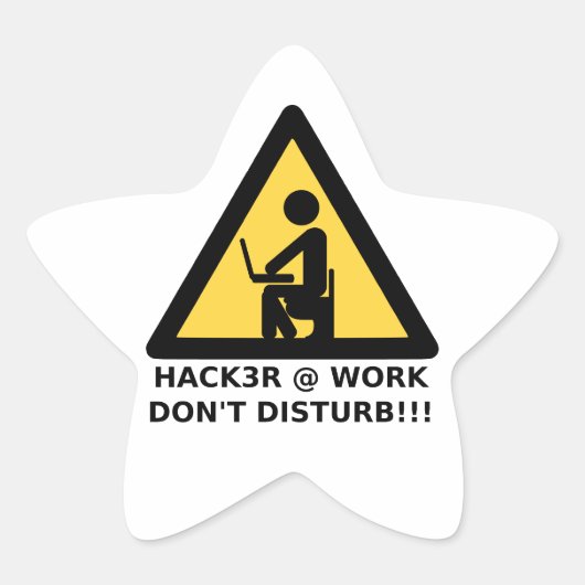 Sticker Étoile Hacker au travail (Devant)