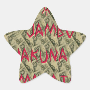 Sticker Étoile Hakuna Matata Talk Argent Art Design