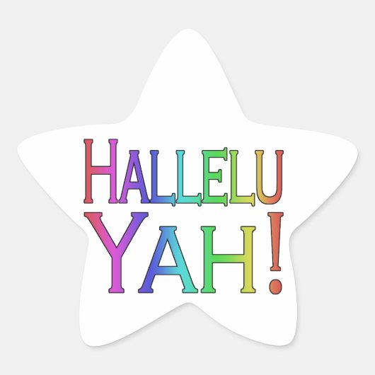 Sticker Étoile Hallelu Yah ! (arc-en-ciel) (Devant)
