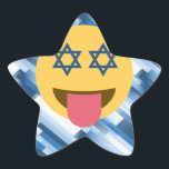 Sticker Étoile hanoukka chanukkah emoji<br><div class="desc">chanukka, chanukkah, emoji, drôle, hannukah, Hanoukka, hanoukka emoji, hanoukka, visage heureux, hébreu, jours fériés, juif, juif, judaïsme, étoile de david, jaune bleu, passover, yom Kippour, rayé, bleu, blanc, pastel - "star de david""emoji juif""hanoukka emoji" kah emoji" emoji emoticon "happy face""vacances juives" "star de david emoji""star de david happy face""rosh hashanah"...</div>