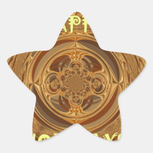 Sticker Étoile Happy Holidays Circle Art Print/Design