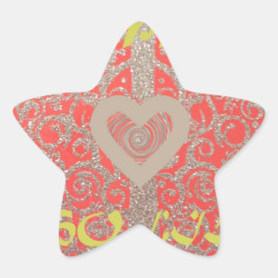 Sticker Étoile Happy Holidays Parties scintillant rouge design co