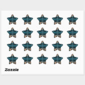 Sticker Étoile Happy Hour Texte bleu Vector Art Imprimer (Feuille)